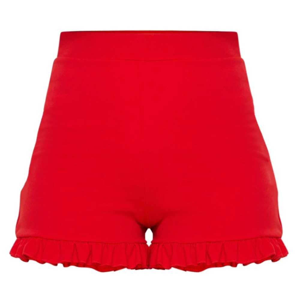 PLT Red Frill Shorts